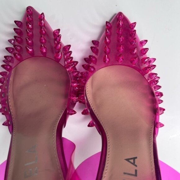 Carvela Lapis  Hot Pink See through Spiked Heels size 36 - Picture 3 of 7